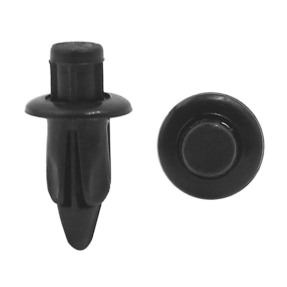 Unique Bargains 20 Pcs Black 6mm Hole Plastic Rivets Fastener Push Pin Clips for Fender Bumper