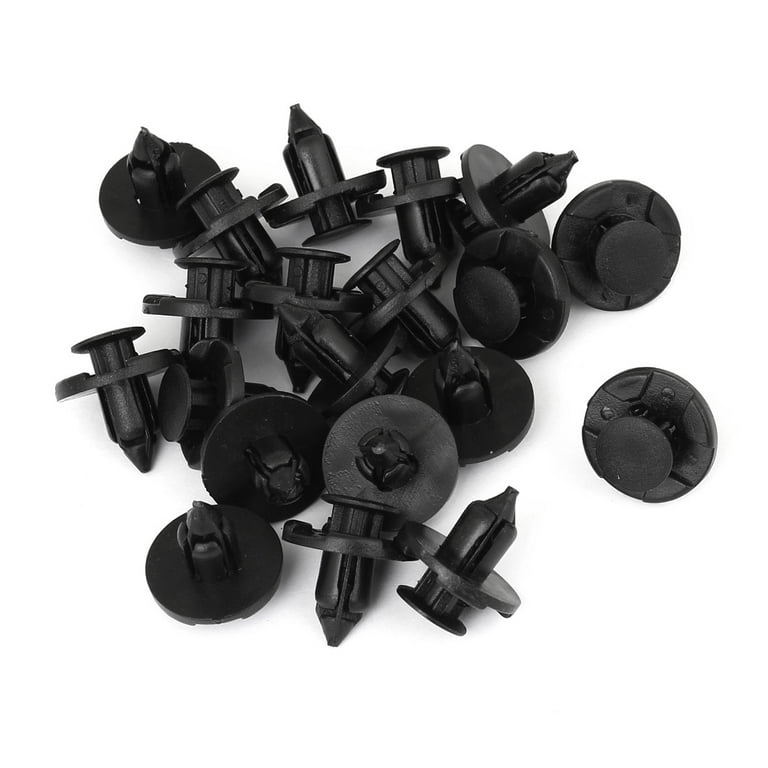 Unique Bargains 20 Pcs Black Plastic Push Type Rivet Retainer Fastener Pin  Clips for Car Auto 