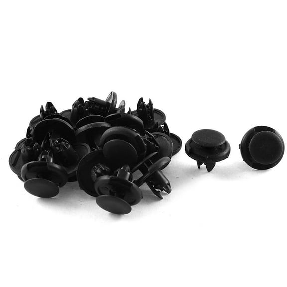 Unique Bargains 20 Pcs Black Plastic Rivet Push-Type Fastener Clips 7mm x 11mm x 19mm for Honda