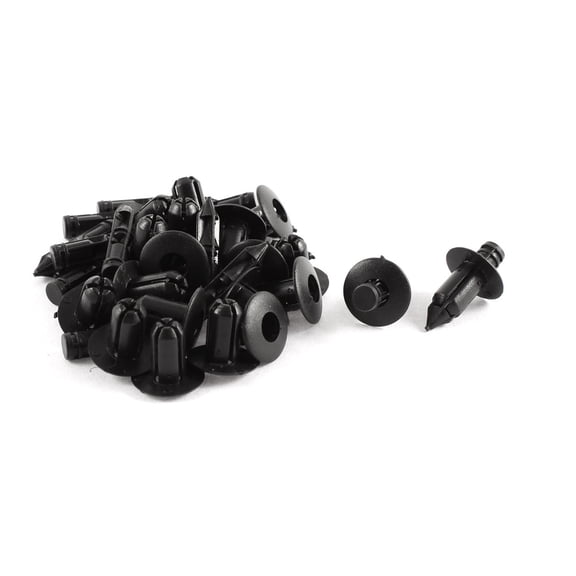 Unique Bargains 20 Pcs Black Plastic Splash Guard Bumper Clips 6mm x 14mm x 17mm