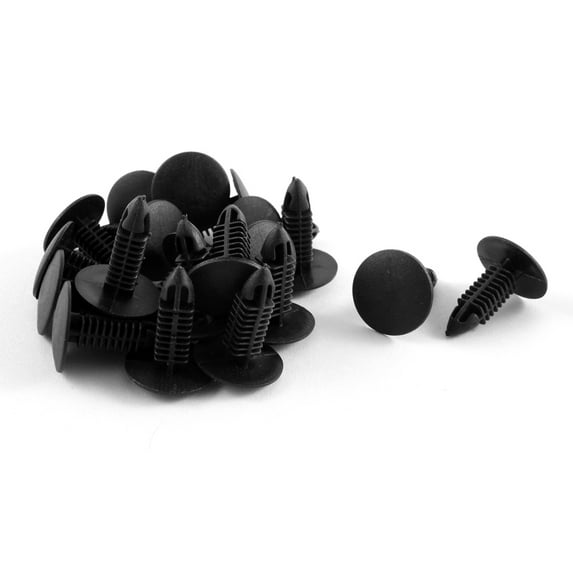 Unique Bargains 20 Pcs Black Plastic Splash Guard Fastener Rivet Clips 7mm x 17mm x 21mm