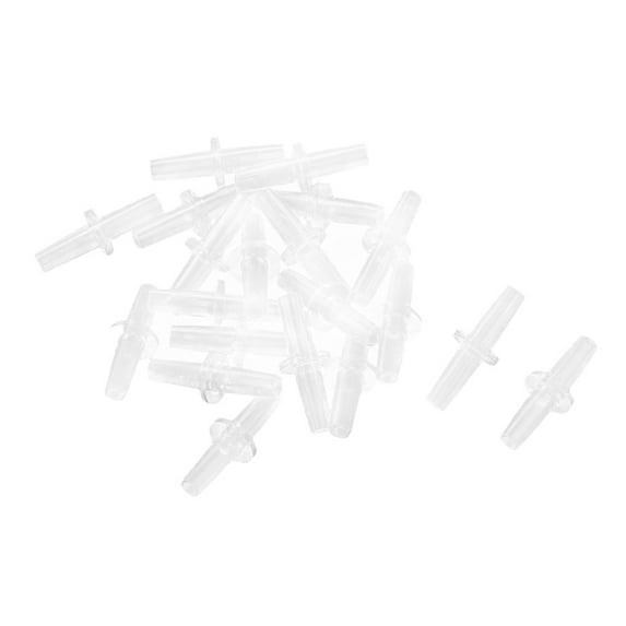 Unique Bargains 20 Pcs Clear Plastic Aquarium Air Airline Tube Pipe Pump Valve Connector Tubing
