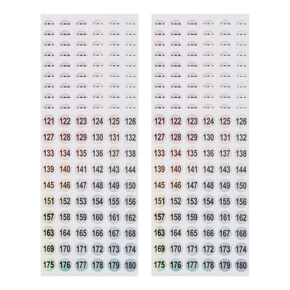Unique Bargains 20 Pcs Consecutive Numbers Gift stickers 0.39"x0.39" Colorful(121-180)