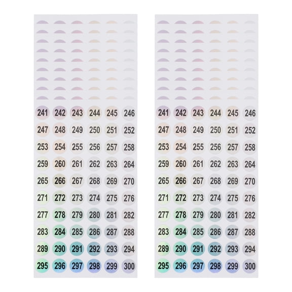 Unique Bargains 20 Pcs Consecutive Numbers Gift stickers 0.39"x0.39" Colorful(241-300)
