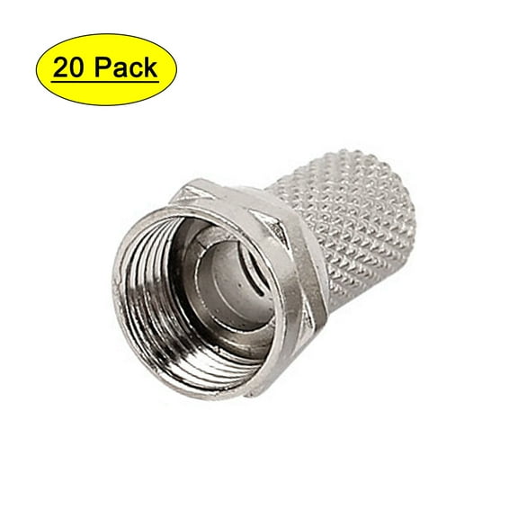 Unique Bargains 20 Pcs F Type Male Thread Coaxial RG6 CATV Adapter Connector