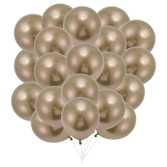 Unique Bargains 20 Pcs Latex Party Balloons 10 Inch Round Helium Balloons for Wedding Graduation Anniversary Champagne