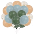 thumbnail image 1 of Unique Bargains Latex Party Balloons with Ribbon, 10 Inch Round Helium Balloons for Wedding Graduation Anniversary Birthday Party Backdrop Decoration Green Apricot Blue Clear 20 pcs, 1 of 6