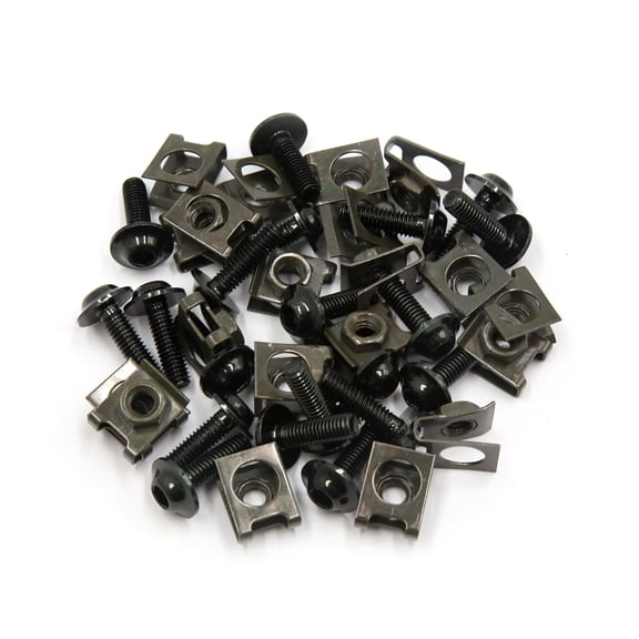 Unique Bargains 20 Pcs M6 Metal Fairing Bolts Kits Fastener Clips Screw Spring Nuts for Motorcycle Car