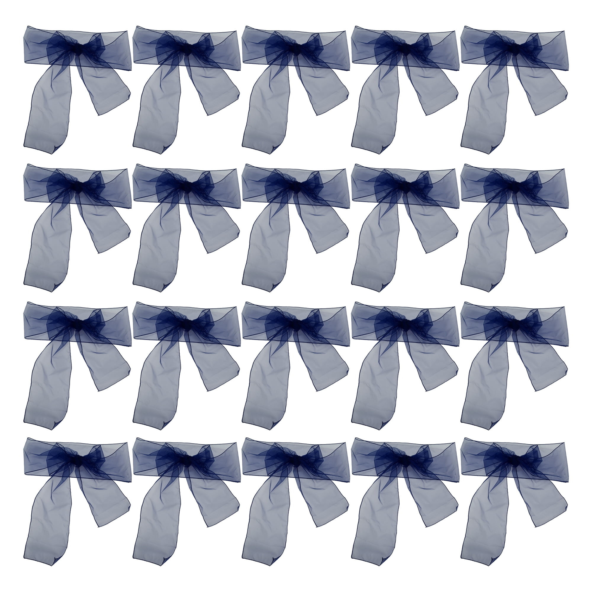 Unique Bargains 20 Pcs Organza Chair Sashes Self Tie Chair Ribbons for Banquet
