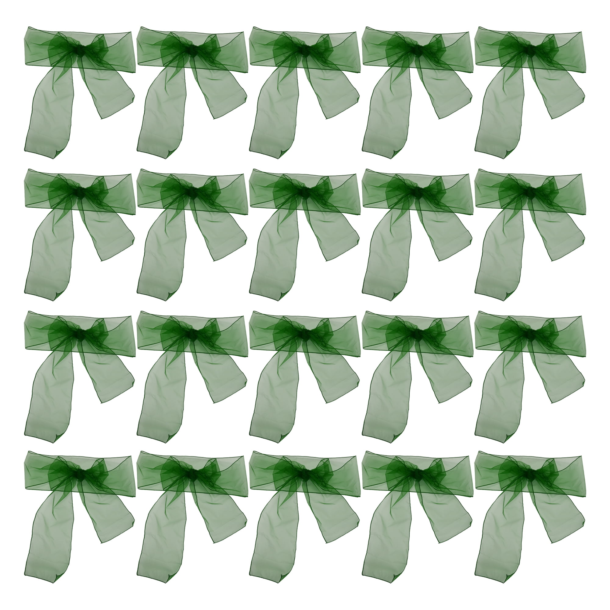 Unique Bargains 20 Pcs Organza Chair Sashes Self Tie Chair Ribbons for Events