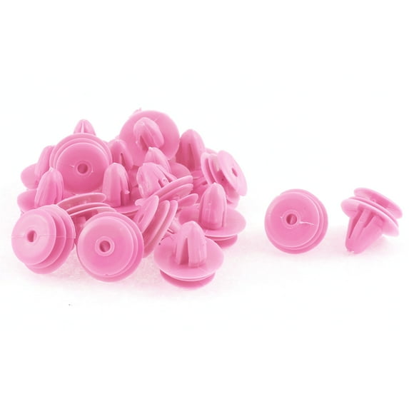 Unique Bargains 20 Pcs Pink Plastic Door Trim Panel Hood Rivet for Elantra