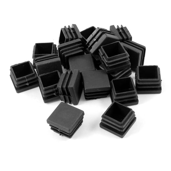 Unique Bargains 20 Pcs Plastic Square Shape Blanking End Caps Tube Inserts 25mm x 25mm