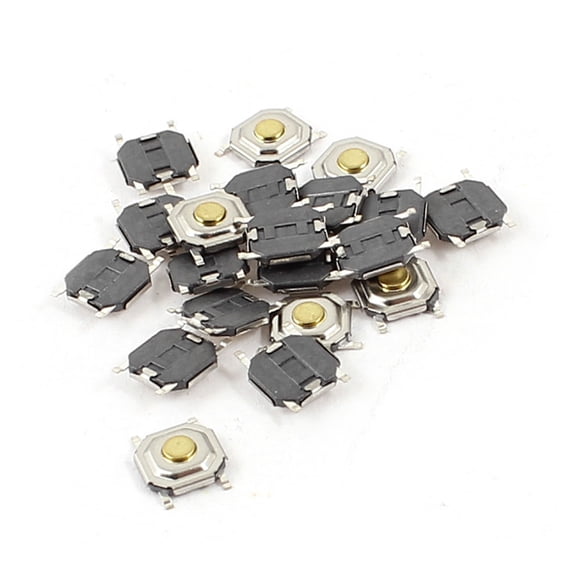 Unique Bargains 20 Pcs SMT PCB Mount Momentary 4-pin SPST Tact Pushbutton Switch 5x5x1.5mm