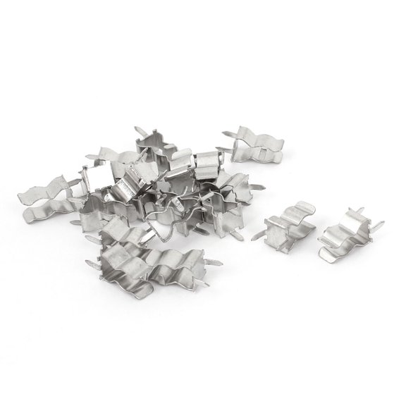 Unique Bargains 20 Pcs Silver Tone 5 x 20mm Fuse Clips Holder Bracket