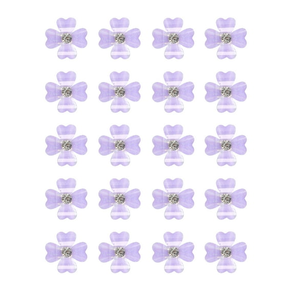 Unique Bargains 20 Pcs Small Flower Hair Clips Mini Flower Hair Clips for Girls Rhinestone Mini Flower Hairpin Purple