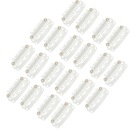 Unique Bargains 20 Pcs U Shape Snap Hair Extension Clips for Hair Extension Beige