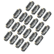 Unique Bargains 20 Pcs U Shape Snap Hair Extension Clips for Hair Extension Black