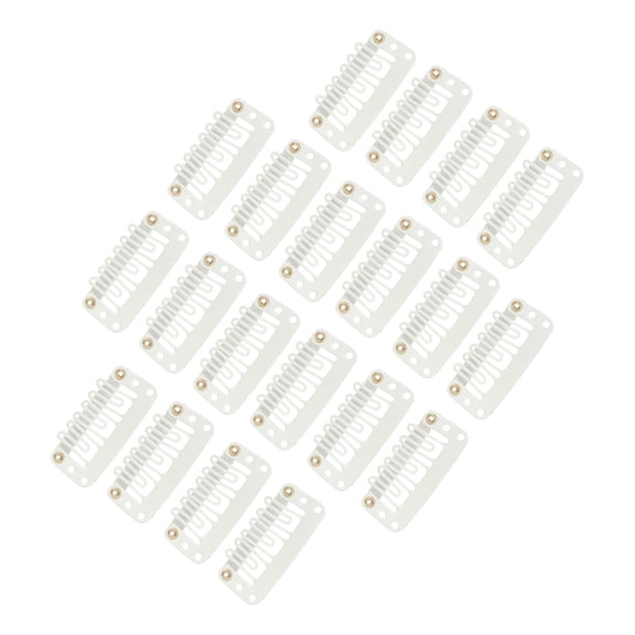 Unique Bargains 20 Pcs U Shape Snap Wig Clips for Hair Extension Beige
