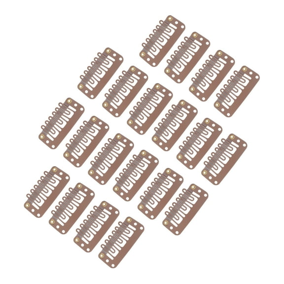 Unique Bargains 20 Pcs U Shape Snap Wig Clips for Hair Extension Light Brown