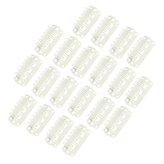 Unique Bargains 20 Pcs U Shape Snap Wig Hair Clips for Hair Extension Beige