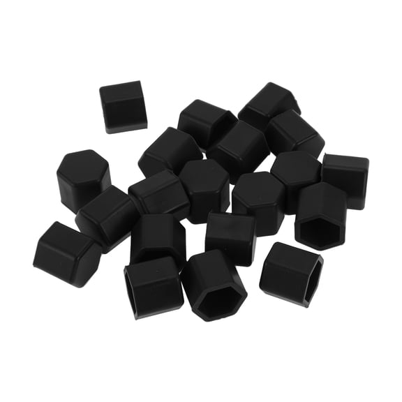Unique Bargains 20 Pcs Wheel Lug Nut Bolt Rims Tire Nut Screws Dust Cap Cover Nut Protection Silicone Black 2.2x17x20mm