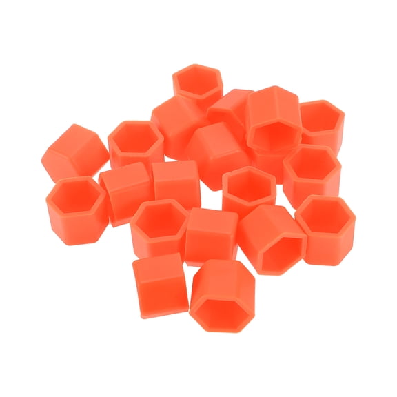 Unique Bargains 20 Pcs Wheel Lug Nut Bolt Rims Tire Nut Screws Dust Cap Cover Nut Protection Silicone Fluorescent Orange 2.2x19x20.2mm