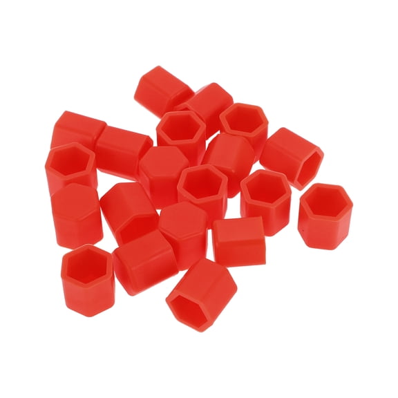 Unique Bargains 20 Pcs Wheel Lug Nut Bolt Rims Tire Nut Screws Dust Cap Cover Nut Protection Silicone Red 2.2x15x20mm