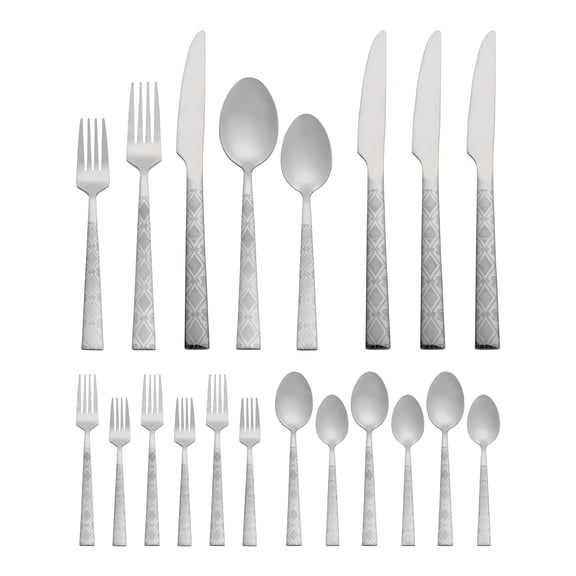 Unique Bargains 20 Piece Stainless Steel Flatware Set for 4 Vintage Cutlery Silver