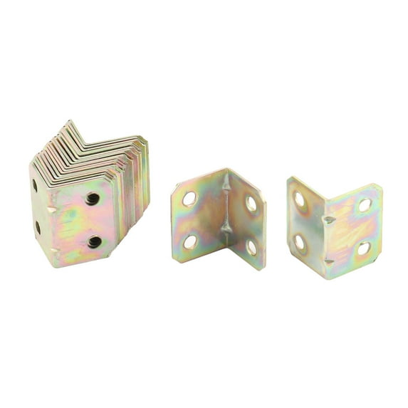 Unique Bargains 20 Piece Stainless Steel L Shaped Furniture Fixing Joint Angle Bracket, High-Gloss