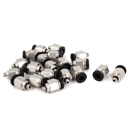 Unique Bargains 20 Pieces 5mm M5 Male Thread Straight Push in Tube Pneumatic Quick Fitting