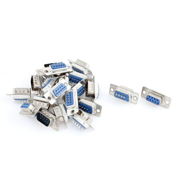 Unique Bargains 20 Pcs RS232 9 Pin Serial Male and Female DB Connector Soldering Plug