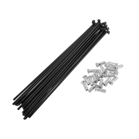 Unique Bargains 20 Set 12G Bicycle Spoke 175 mm Bike Wheel Spoke Carbon Steel Black