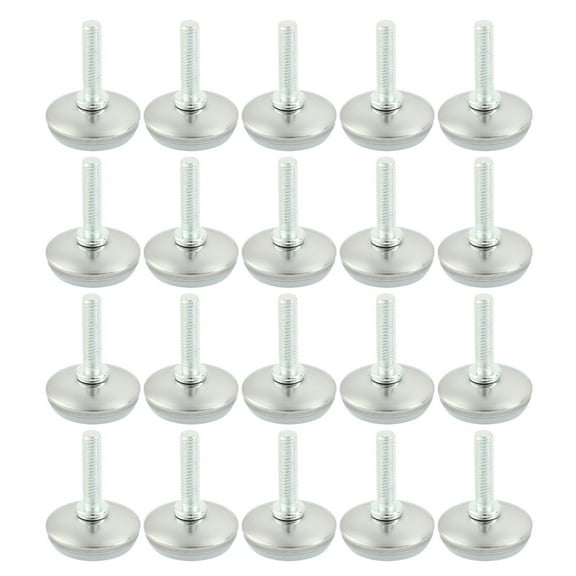 Unique Bargains 20 x Adjustable Thread M8x25mm Leveller Leveling Foot Furniture Glide