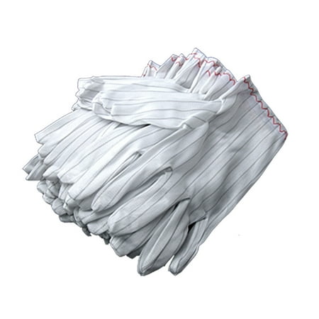 Unique Bargains 20 x PC Computer Working Working Anti Static Wht Gloves