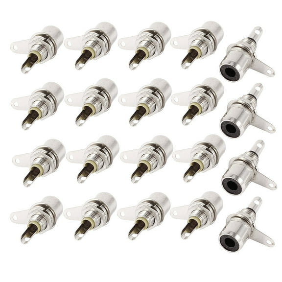Unique Bargains 20 x Solder Type Metal RCA Female Jack Audio Terminal Bulkhead Connector Coupler