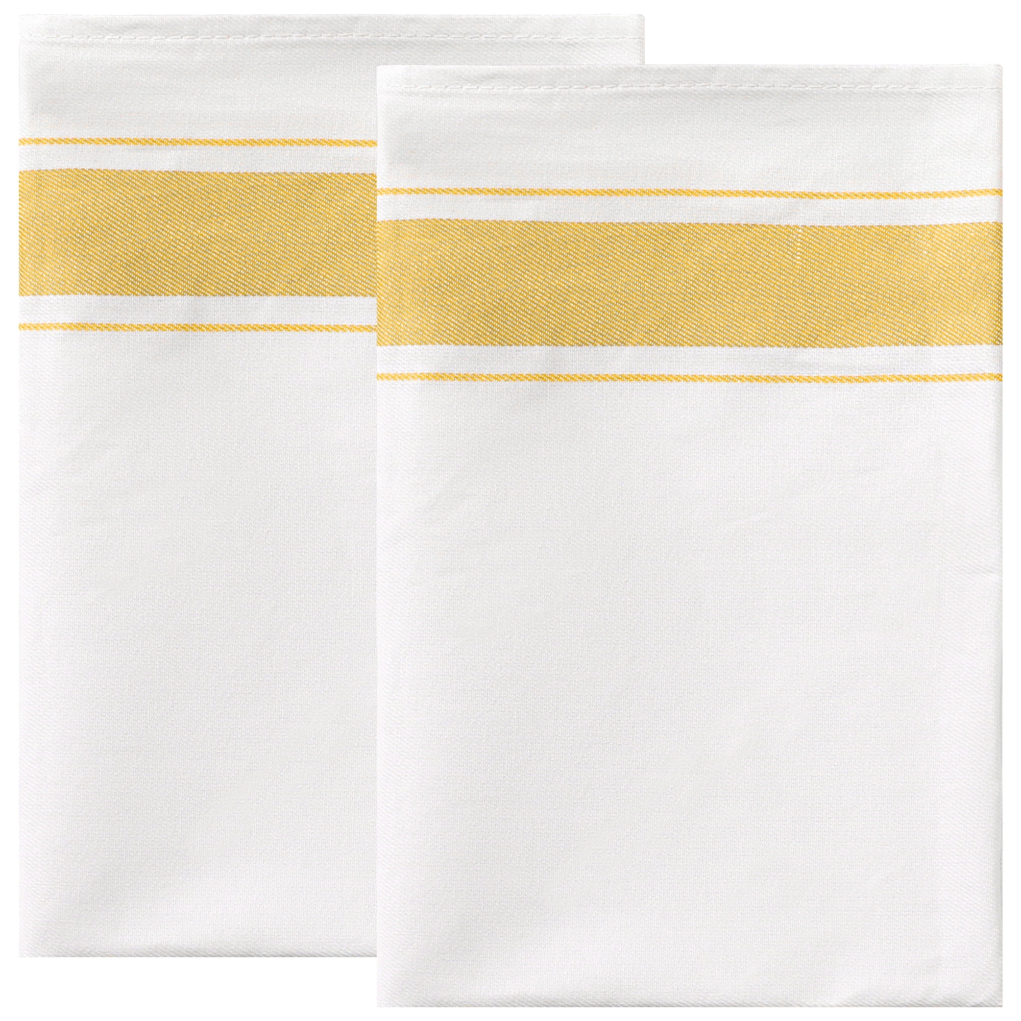 Unique Bargains 20"x28" Absorbent Linen Kitchen Dish Tea Towels Set Yellow