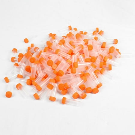 Unique Bargains 200 x Disposable Graduated Skirted Centrifuge Tubes 5ml w Cap Orange
