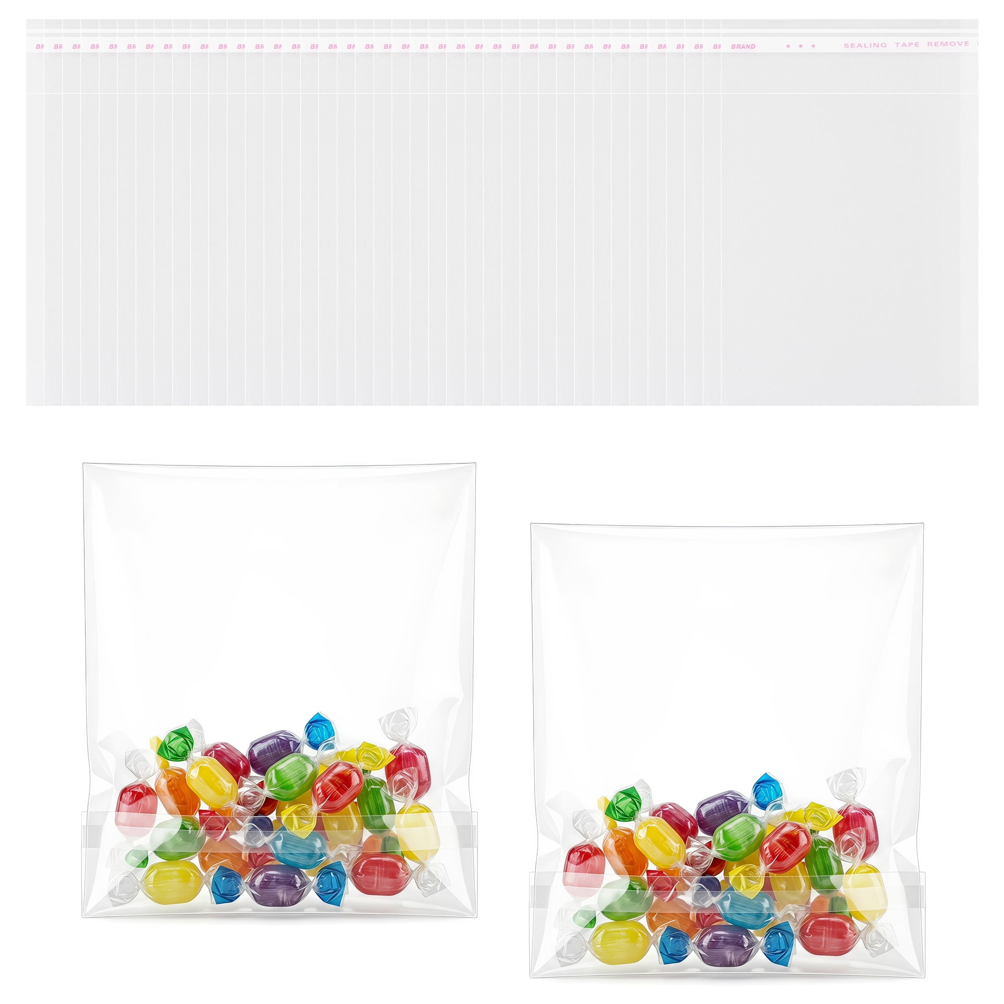 Unique Bargains 200Pcs Thick Anti-Burst Clear Gift Wrap Bags Clear 3.9" x 5.9"