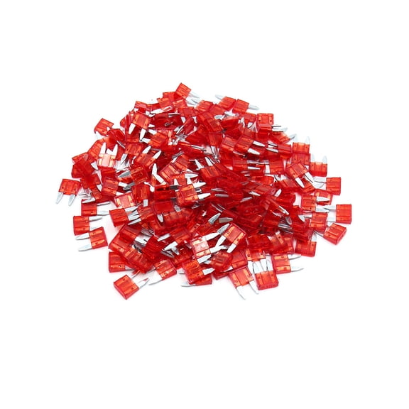 Unique Bargains 200pcs 10A Red Plastic Casing Small  Style Fuse for Car Vehicle Motorcycle