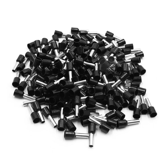 Unique Bargains 200pcs Black Insulated Copper AWG 10 Wire Crimp Connector Cord Pin End Terminal E6012