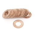 thumbnail image 1 of Unique Bargains 20PCS 17mm OD 9mm ID 1mm Thick Copper Washer Flat Ring Oil Brake Line Seal, 1 of 1
