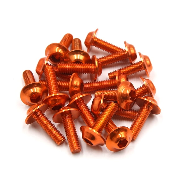 Unique Bargains 20PCS M6 x 20mm Orange Hexagon License Plates Fairing Bolts Screw for Motorcycle