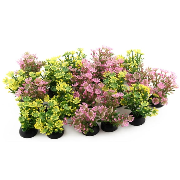 Unique Bargains 20PCS Plastic Artificial Grass Landscaping Plant Decoration for Aquarium Fish Tank