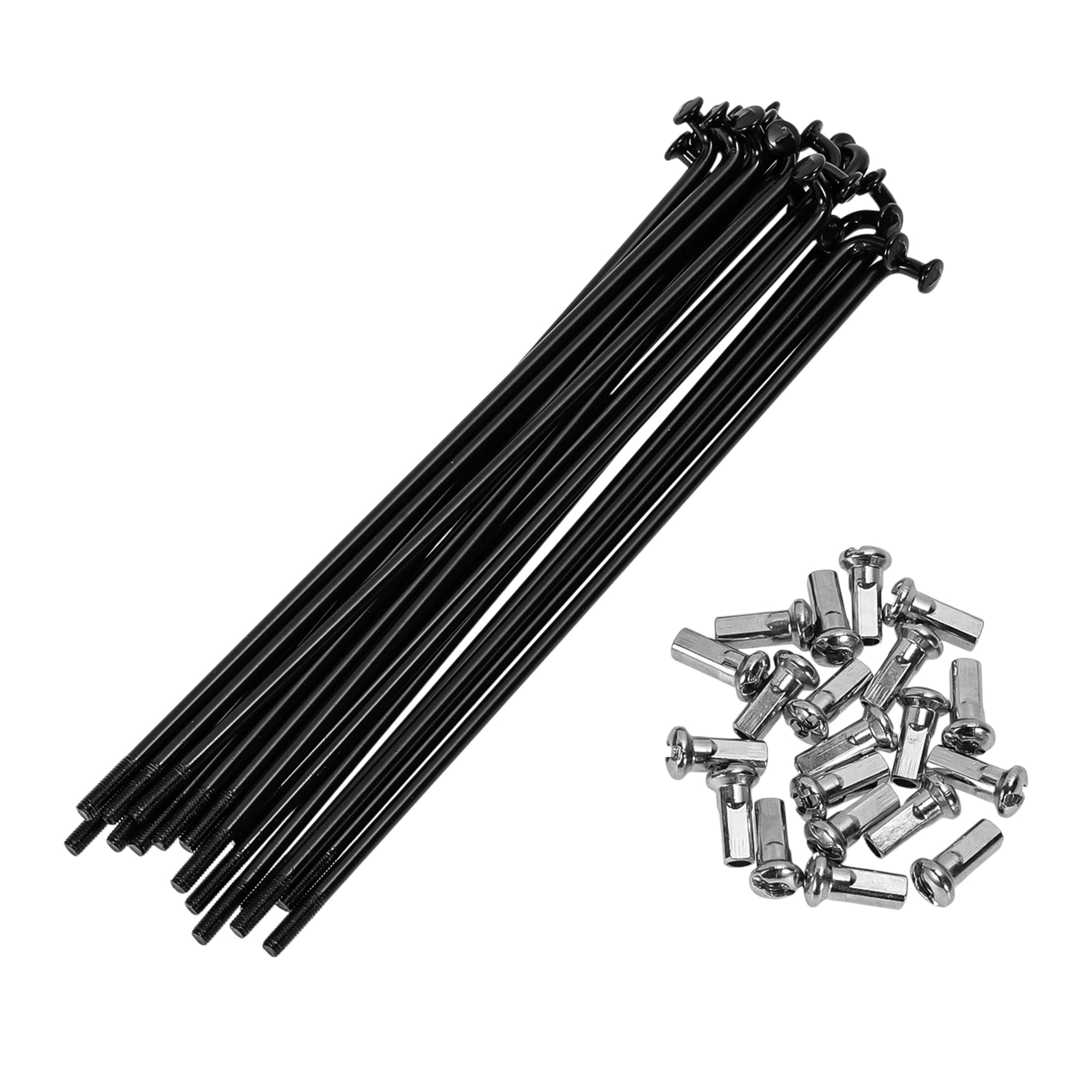 Unique Bargains 20Pcs 12G Bicycle Spokes Bike Wheel Spokes Carbon Steel Black 5.12"