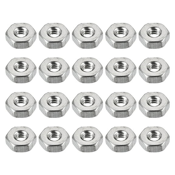 Unique Bargains 20Pcs #4-40 Thread UNC Type 304 Stainless Steel Hex Nut Fastener Silver Tone