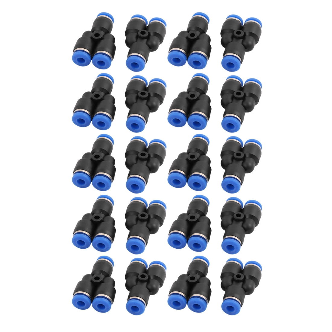 Unique Bargains 20Pcs 4mm Dia Y Type 3 Ways Tube Hose Pneumatic Air Fitting
