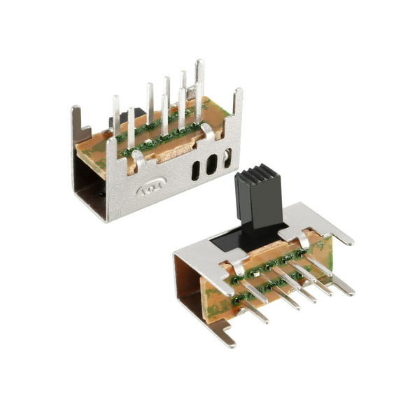 Unique Bargains 20Pcs 6mm Horizontal Slide Switch DP3T 2P3T 8 Terminals Panel Latching