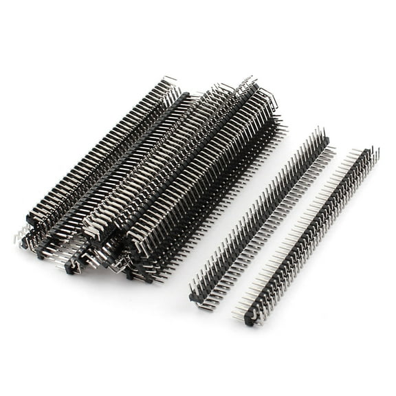 Unique Bargains 20Pcs 80-Pin 2 Rows Through Hole Male 90 Degree Pin Header Connector