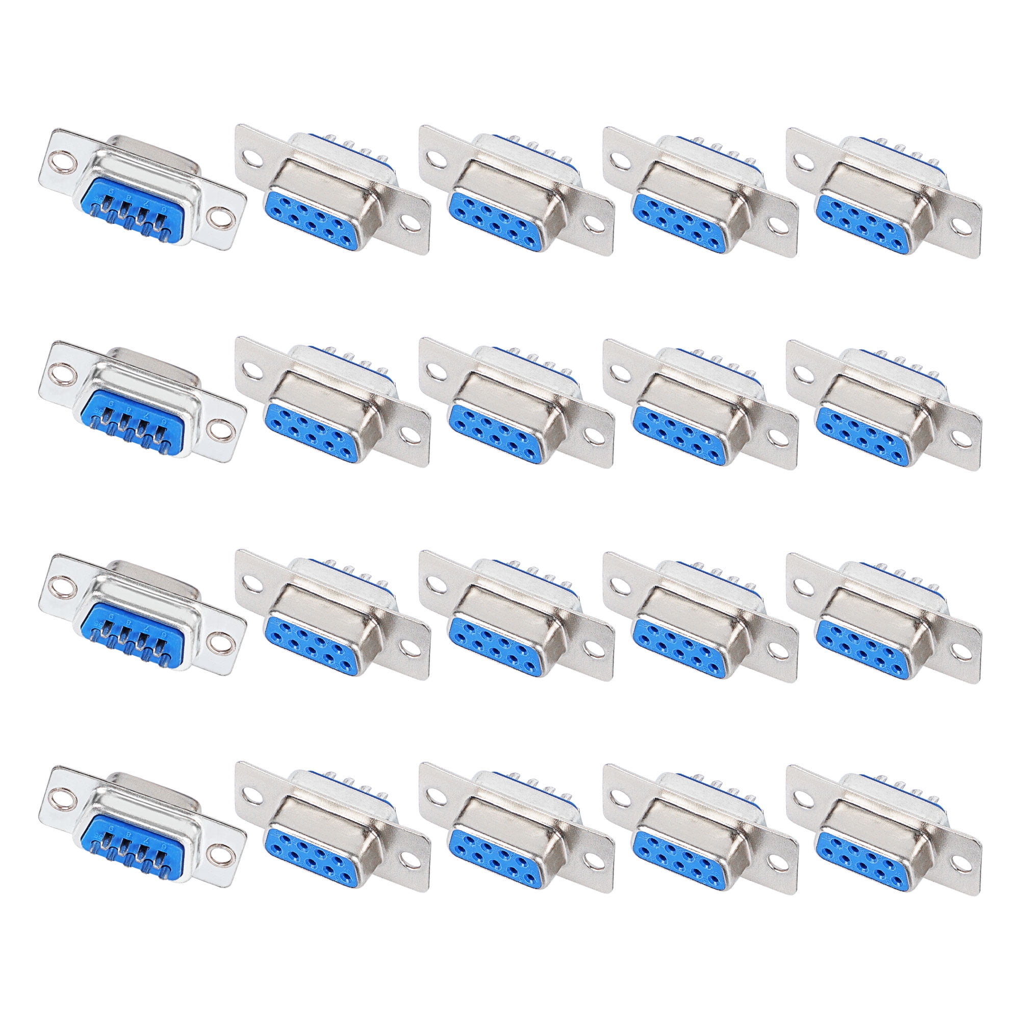 Unique Bargains 20pcs 9 Pins D Sub Connector Rs232 Db9 Female Connector