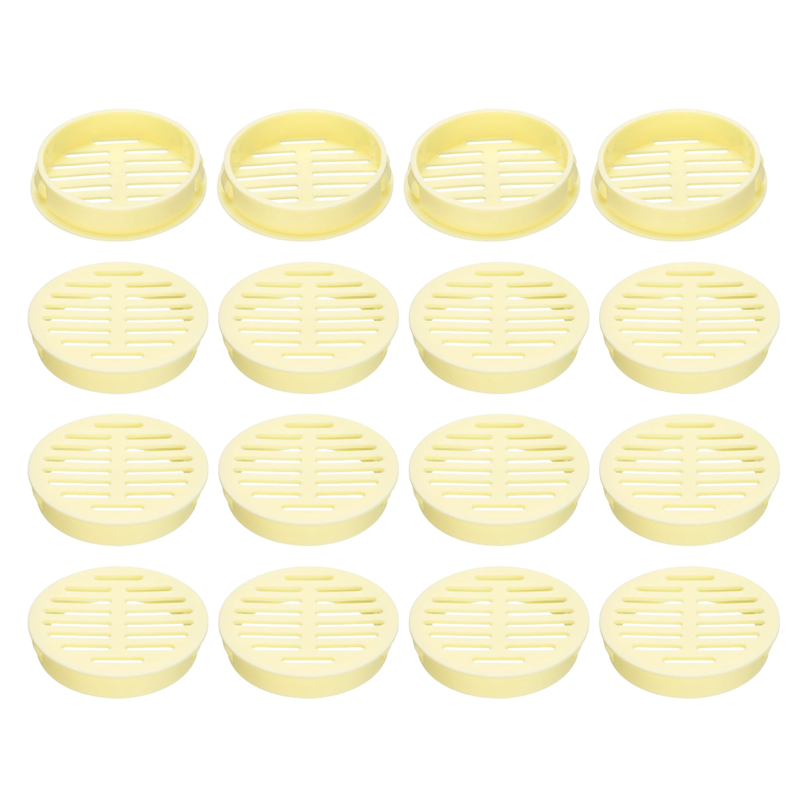 Unique Bargains 20Pcs Air Vents Circular Soffit Vents Plastic Vent Cover Yellow 2"